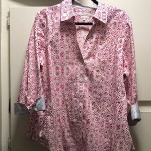 Stylish Pink Patterned Button-Up Shirt
